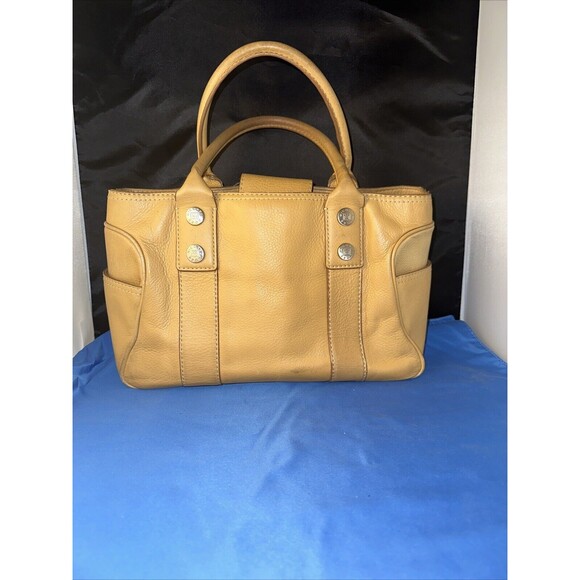 BEAUTIFUL MICHAEL KORS Camel LEATHER DOUBLE STRAP HANDBAG Purse Satchel TOTE BAG - Picture 1 of 11